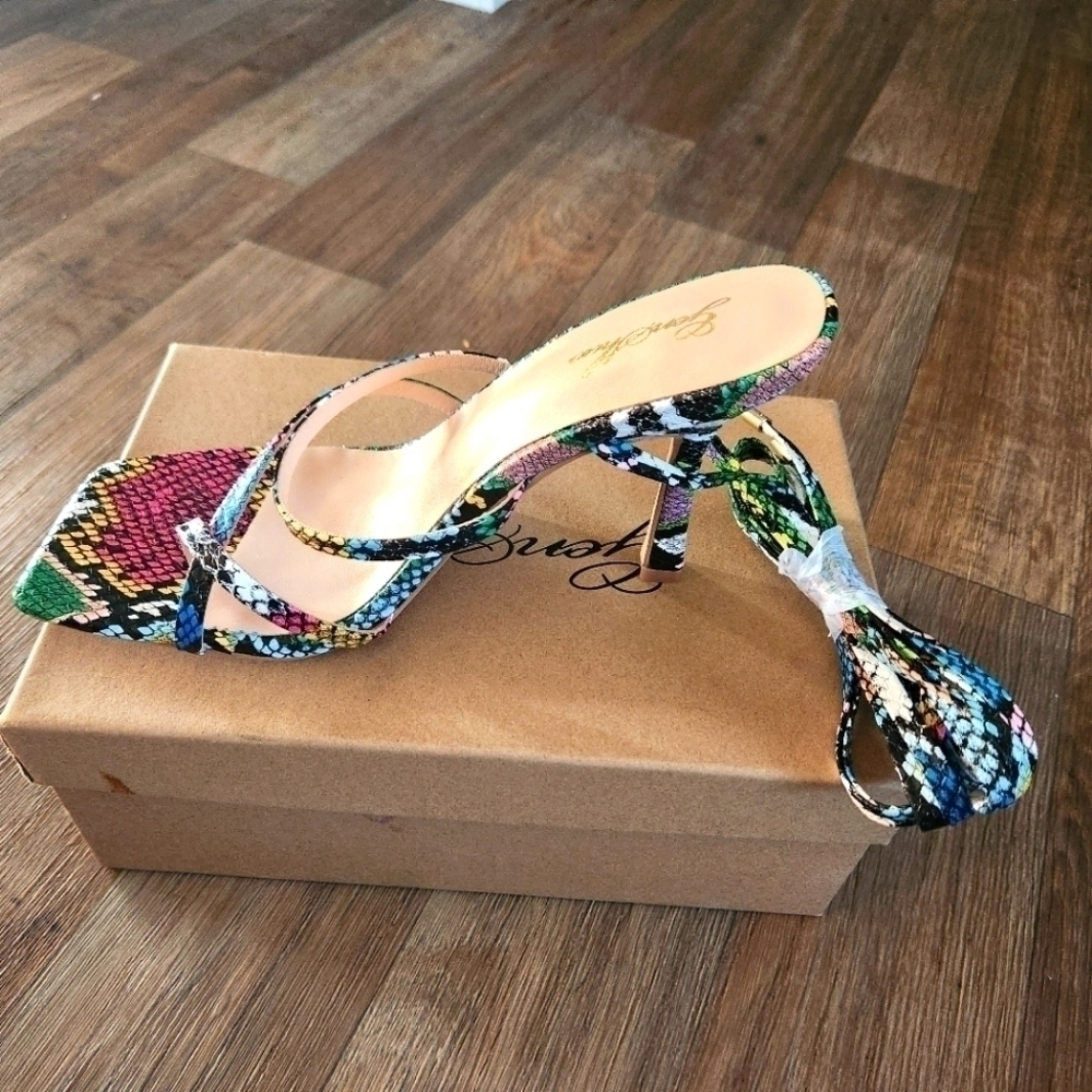 Snake print heels